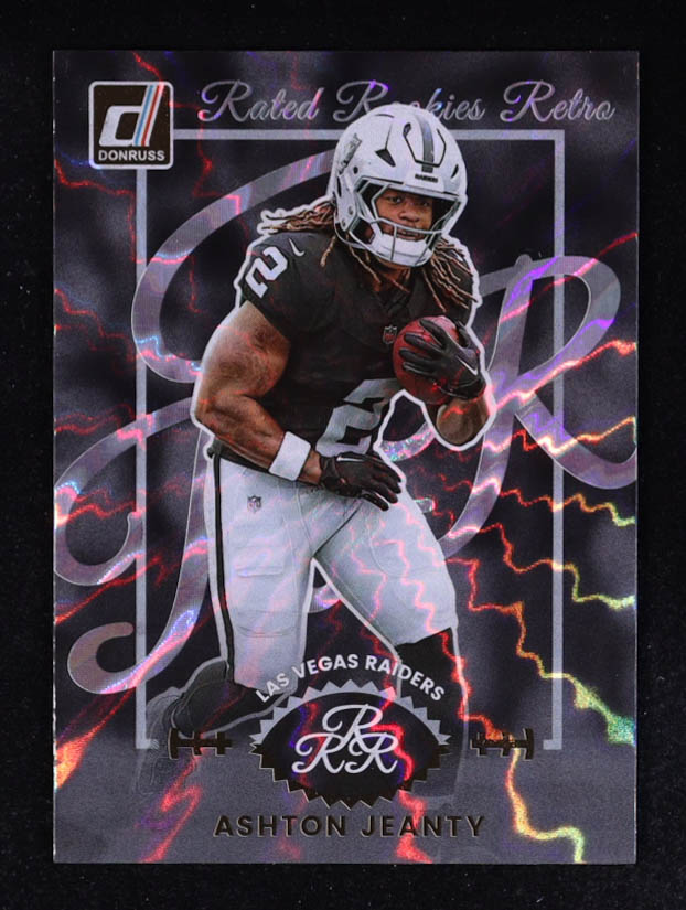 Ashton Jeanty 2025 Donruss Rated Rookies Retro #10 RC at PristineAuction.com Ashton Jeanty 2025 Donruss Rated Rookies Retro #10 RC at PristineAuction.com