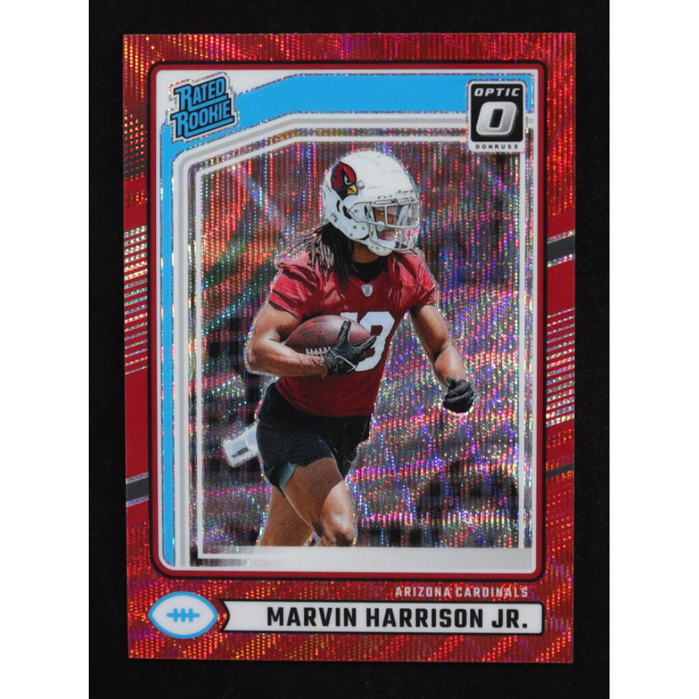 Marvin Harrison Jr. 2024 Donruss Optic Rated Rookies Preview Red Wave #393 RC at PristineAuction.com