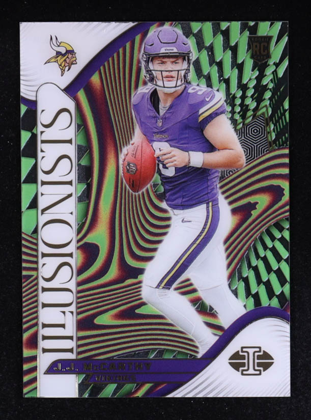 J.J. McCarthy 2024 Panini Illusions Illusionists #8 RC at PristineAuction.com J.J. McCarthy 2024 Panini Illusions Illusionists #8 RC at PristineAuction.com