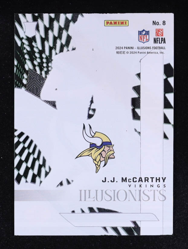 J.J. McCarthy 2024 Panini Illusions Illusionists #8 RC at PristineAuction.com J.J. McCarthy 2024 Panini Illusions Illusionists #8 RC at PristineAuction.com