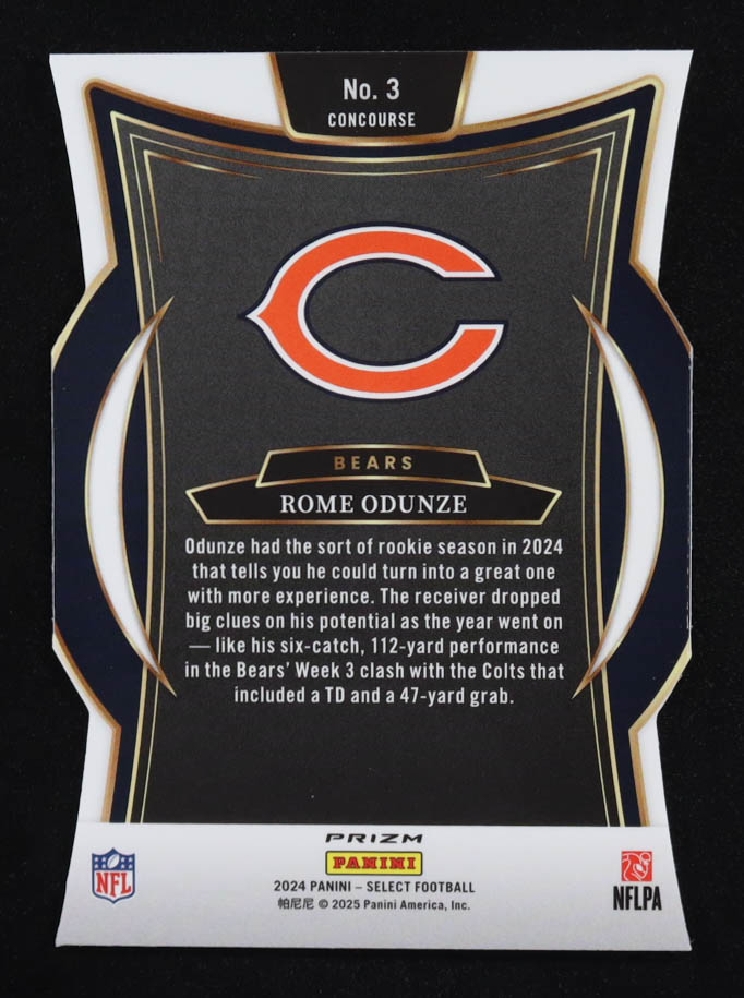 Rome Odunze 2024 Select Prizm Silver Die Cut #3 RC at PristineAuction.com Rome Odunze 2024 Select Prizm Silver Die Cut #3 RC at PristineAuction.com