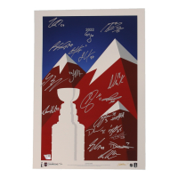 Avalanche LE 2022 Stanley Cup Champions 14x20 Signature Series Photo Team-Signed By (20) with Nathan MacKinnon, Cale Makar, Gabriel Landeskog, Mikko Rantanen (Fanatics) at PristineAuction.com