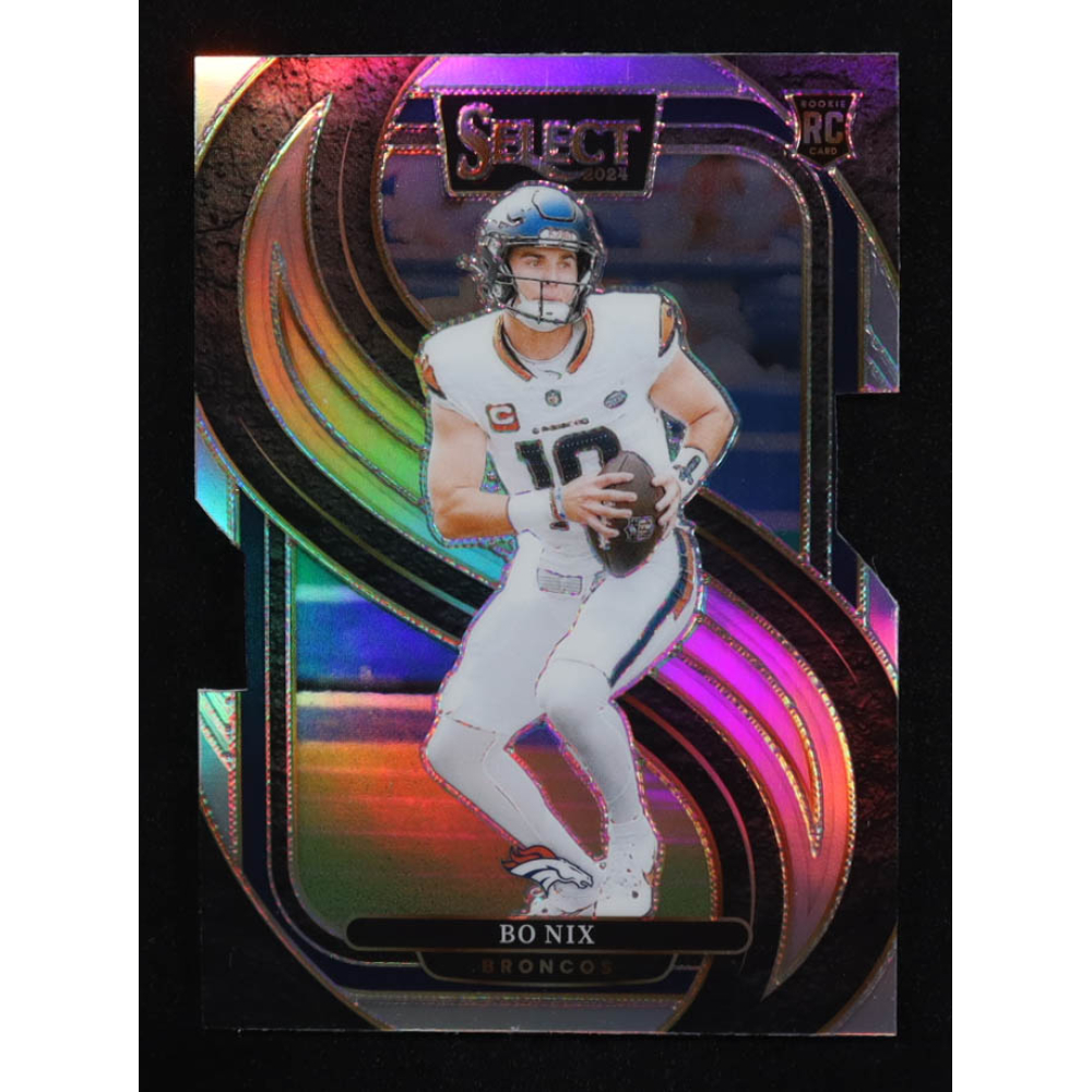 Bo Nix 2024 Select Prizm Silver Die Cut #117 RC at PristineAuction.com
