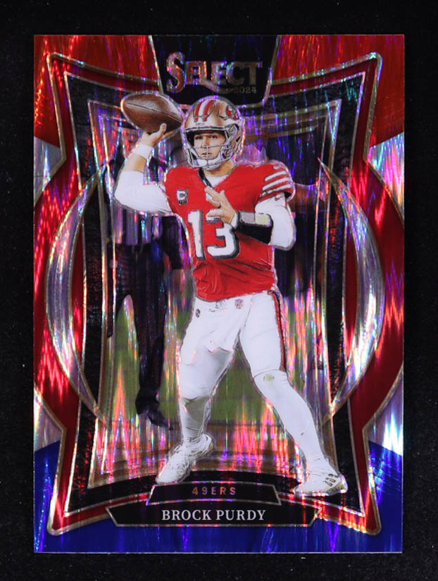 Brock Purdy 2024 Select Prizm Red and Blue Shock #37 at PristineAuction.com Brock Purdy 2024 Select Prizm Red and Blue Shock #37 at PristineAuction.com