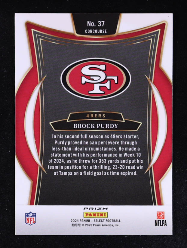 Brock Purdy 2024 Select Prizm Red and Blue Shock #37 at PristineAuction.com Brock Purdy 2024 Select Prizm Red and Blue Shock #37 at PristineAuction.com