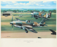 Stan Stokes "Flying Tigers and Buffalos" Lithograph Signed By (5) with Carl Brown, Joe Rosbert, Dick Rossi & Charles Bond (AIV) at PristineAuction.com