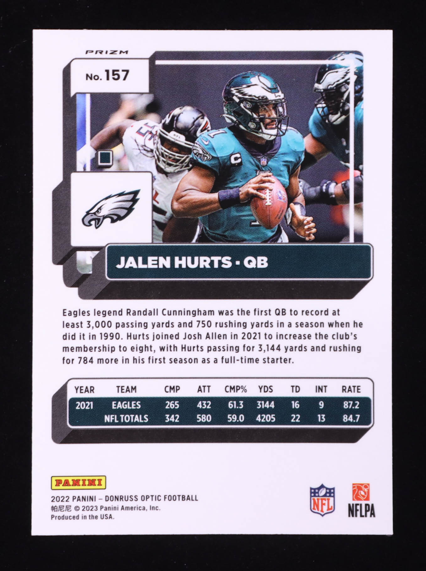 Jalen Hurts 2022 Donruss Optic Stars #157 at PristineAuction.com Jalen Hurts 2022 Donruss Optic Stars #157 at PristineAuction.com