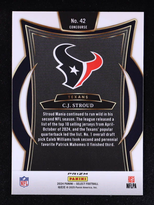 CJ Stroud 2024 Select Prizm Black and Red Shock #42 at PristineAuction.com CJ Stroud 2024 Select Prizm Black and Red Shock #42 at PristineAuction.com