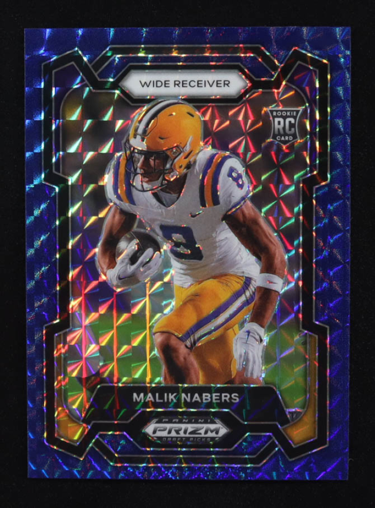 Malik Nabers 2024 Panini Prizm Draft Picks Blue Finite #109 RC #51/89