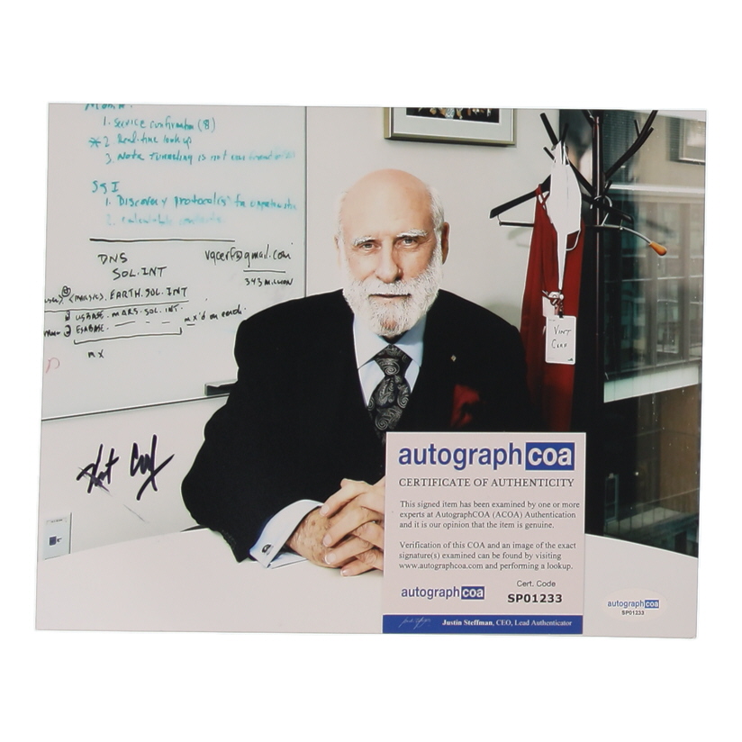 Vint Cerf Signed 8x10 Photo (ACOA) at PristineAuction.com Vint Cerf Signed 8x10 Photo (ACOA) at PristineAuction.com