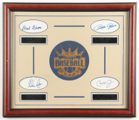 Kings of Baseball Custom Framed Cut Display Signed by (4) with Nolan Ryan, Hank Aaron, Pete Rose, Cal Ripken Jr. (JSA) at PristineAuction.com
