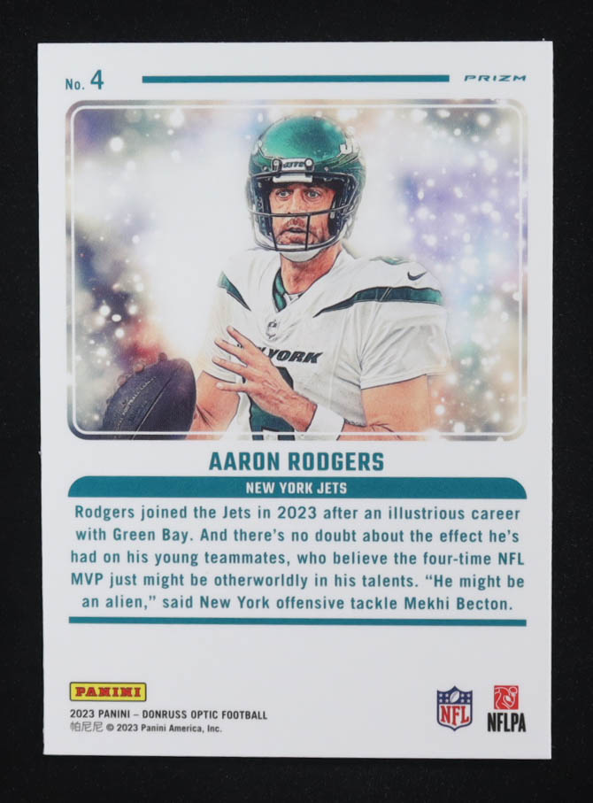 Aaron Rodgers 2023 Panini Donruss Optic Mythical #4 at PristineAuction.com Aaron Rodgers 2023 Panini Donruss Optic Mythical #4 at PristineAuction.com