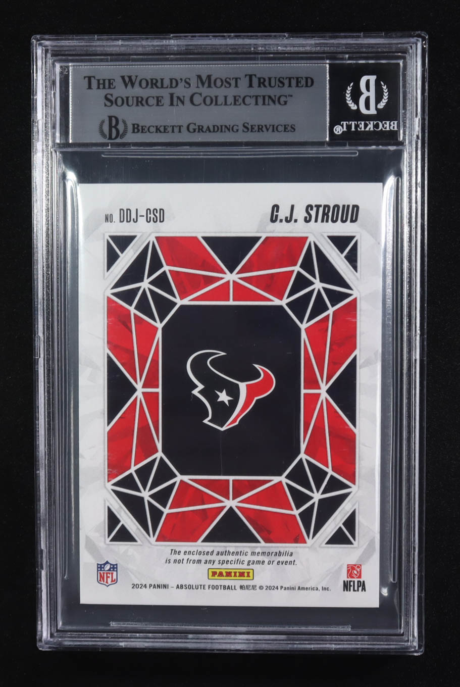 CJ Stroud 2024 Absolute Draft Diamonds Jerseys Gold #1 #47/99 (BGS 9) at PristineAuction.com CJ Stroud 2024 Absolute Draft Diamonds Jerseys Gold #1 #47/99 (BGS 9) at PristineAuction.com