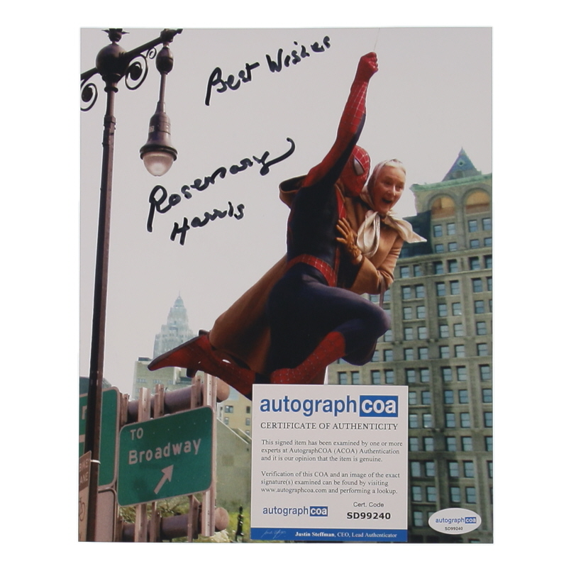 Rosemary Harris Signed "Spider-Man" 8x10 Photo Inscribed "Best Wishes" (ACOA) at PristineAuction.com Rosemary Harris Signed "Spider-Man" 8x10 Photo Inscribed "Best Wishes" (ACOA) at PristineAuction.com