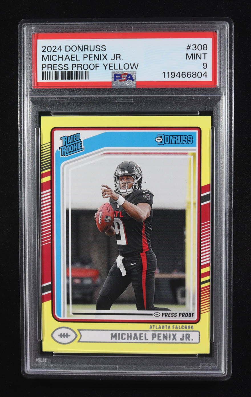 Michael Penix Jr. 2024 Donruss Press Proof Yellow #308 RR RC (PSA 9) at PristineAuction.com Michael Penix Jr. 2024 Donruss Press Proof Yellow #308 RR RC (PSA 9) at PristineAuction.com