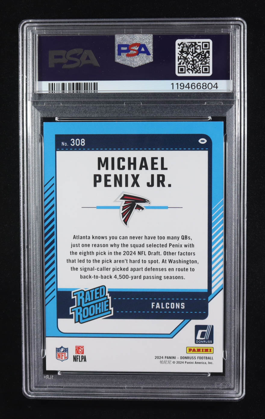 Michael Penix Jr. 2024 Donruss Press Proof Yellow #308 RR RC (PSA 9) at PristineAuction.com Michael Penix Jr. 2024 Donruss Press Proof Yellow #308 RR RC (PSA 9) at PristineAuction.com