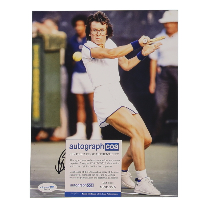Billie Jean King Signed 8x10 Photo (ACOA) at PristineAuction.com Billie Jean King Signed 8x10 Photo (ACOA) at PristineAuction.com