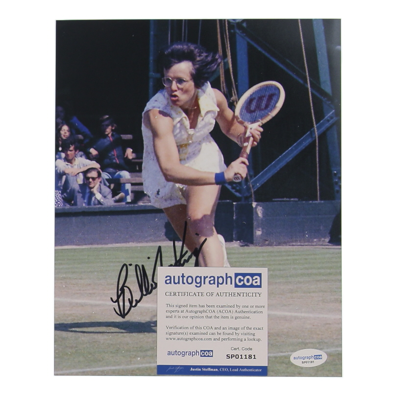 Billie Jean King Signed 8x10 Photo (ACOA) at PristineAuction.com Billie Jean King Signed 8x10 Photo (ACOA) at PristineAuction.com