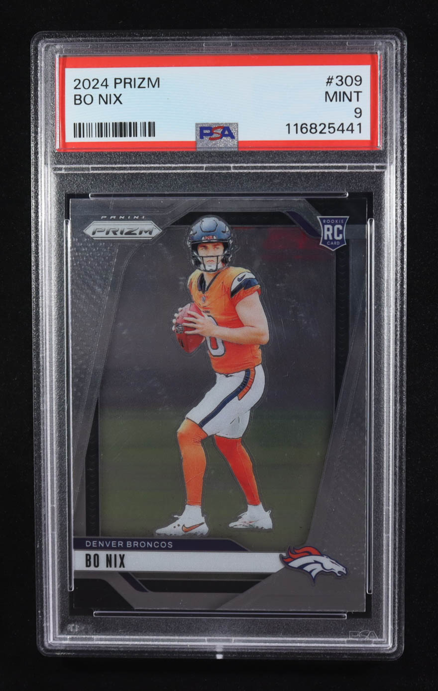 Bo Nix 2024 Panini Prizm #309 RC (PSA 9) at PristineAuction.com Bo Nix 2024 Panini Prizm #309 RC (PSA 9) at PristineAuction.com