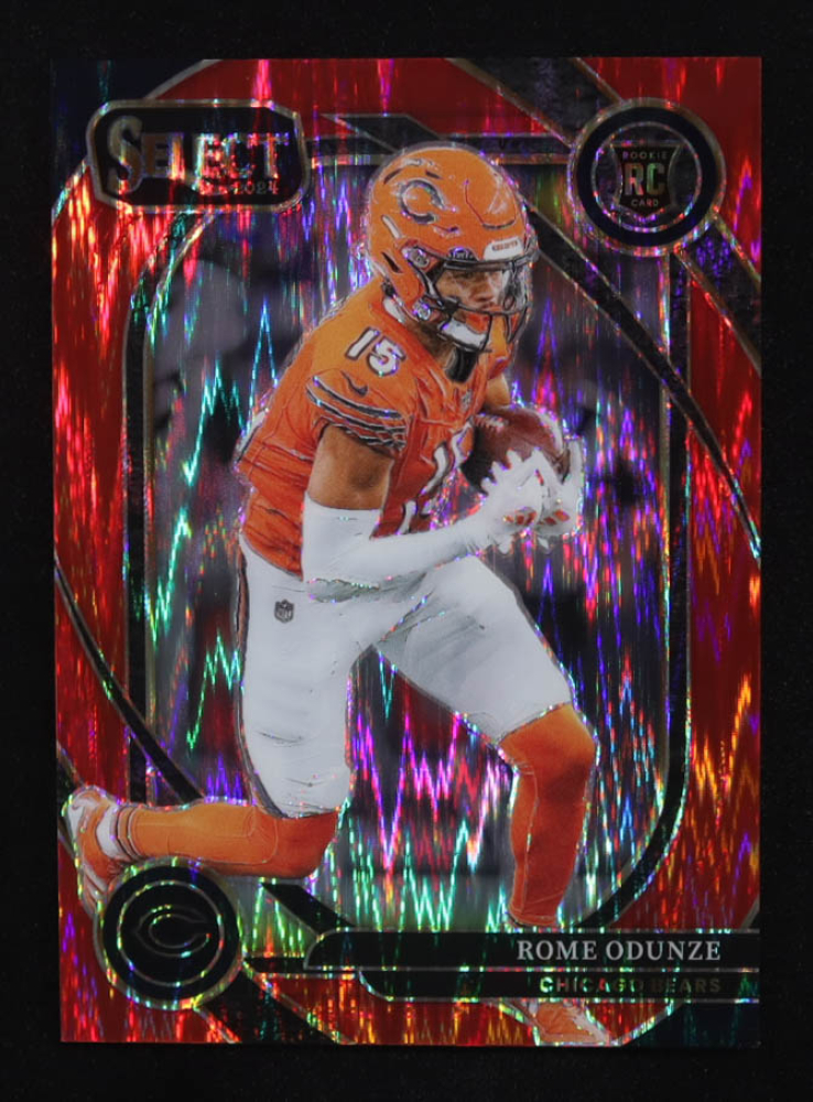 Rome Odunze 2024 Panini Select Club Level Red Shock Prizm #236 RC #044/249