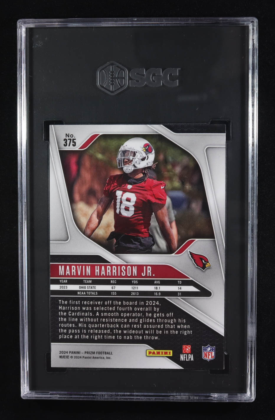Marvin Harrison Jr. 2024 Panini Prizm #375 RC (SGC 9.5) at PristineAuction.com Marvin Harrison Jr. 2024 Panini Prizm #375 RC (SGC 9.5) at PristineAuction.com
