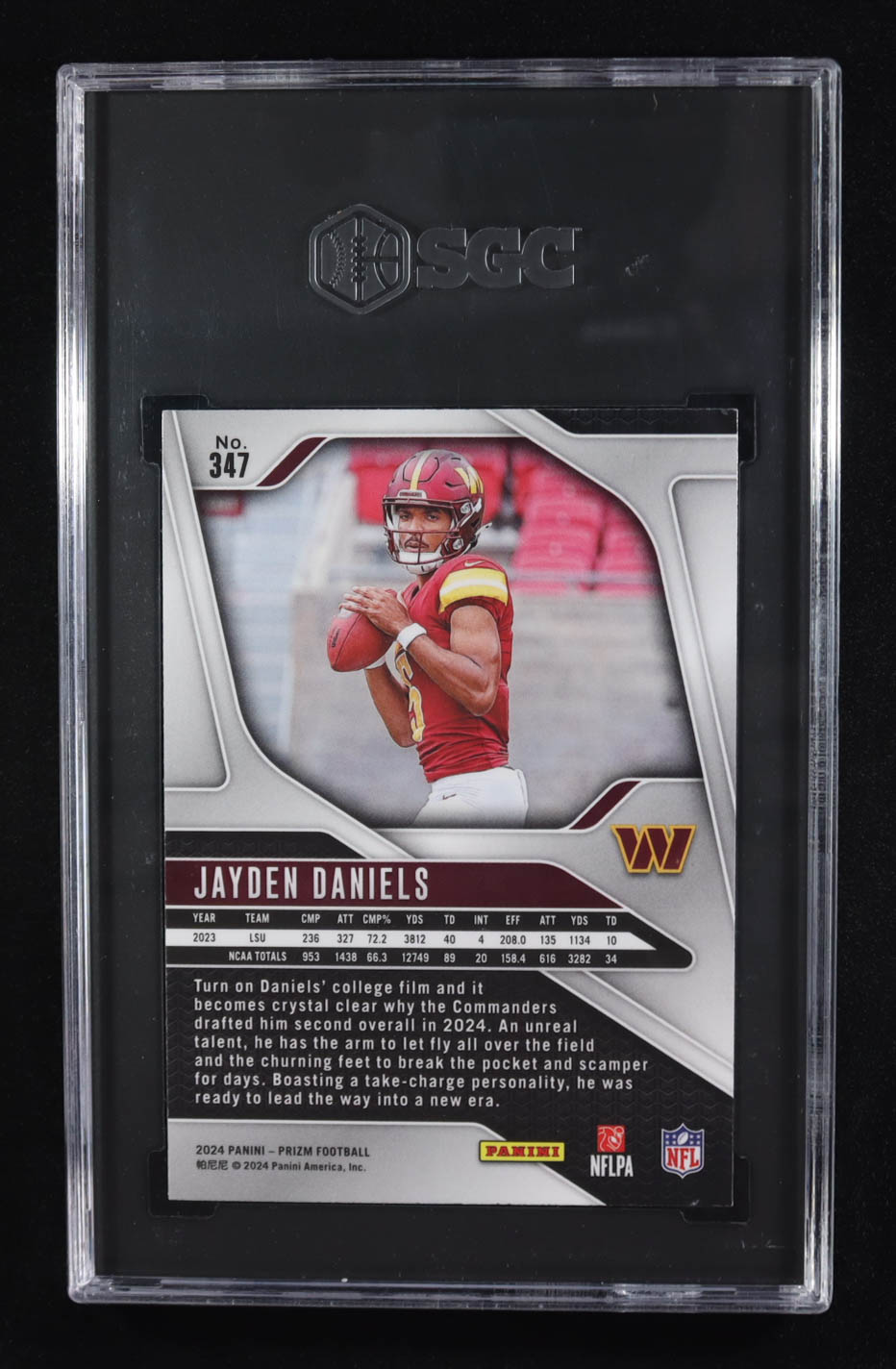 Jayden Daniels 2024 Prizm #347 RC (SGC 9) at PristineAuction.com Jayden Daniels 2024 Prizm #347 RC (SGC 9) at PristineAuction.com