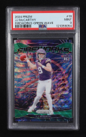 JJ McCarthy 2024 Panini Prizm Fireworks Prizms Green Wave #18 RC (PSA 9) at PristineAuction.com