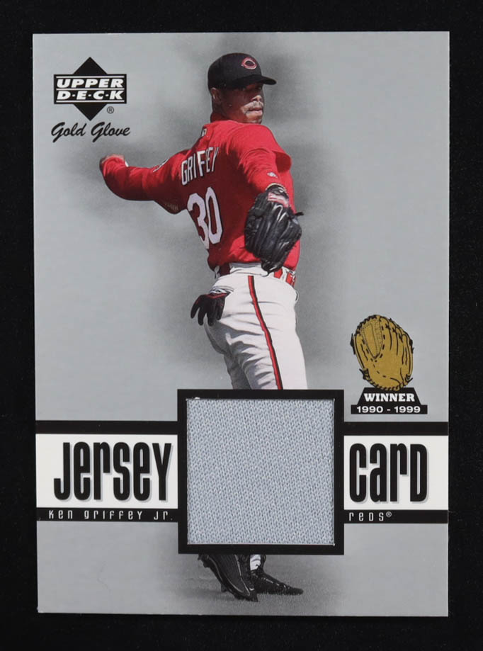 Ken Griffey Jr. 2001 Upper Deck Gold Glove Game Jersey #GGKG at PristineAuction.com Ken Griffey Jr. 2001 Upper Deck Gold Glove Game Jersey #GGKG at PristineAuction.com