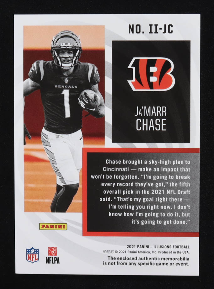 Ja'Marr Chase 2021 Panini Illusions Instant Impact Jerseys #7 RC at PristineAuction.com Ja'Marr Chase 2021 Panini Illusions Instant Impact Jerseys #7 RC at PristineAuction.com