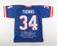 Thurman Thomas Signed Career Highlight Stat Jersey (Beckett) at PristineAuction.com
