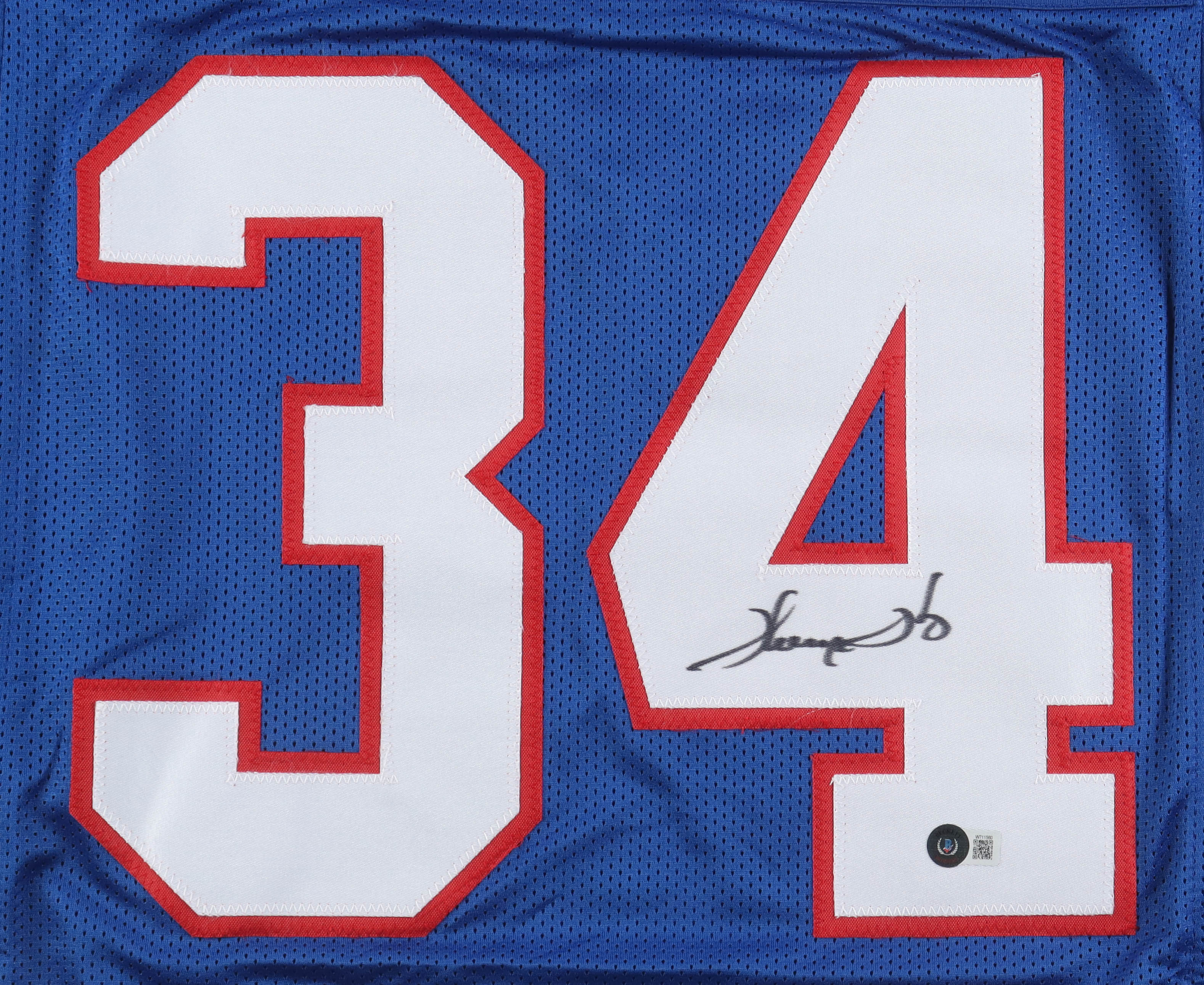 Thurman Thomas Signed Career Highlight Stat Jersey (Beckett) at PristineAuction.com Thurman Thomas Signed Career Highlight Stat Jersey (Beckett) at PristineAuction.com