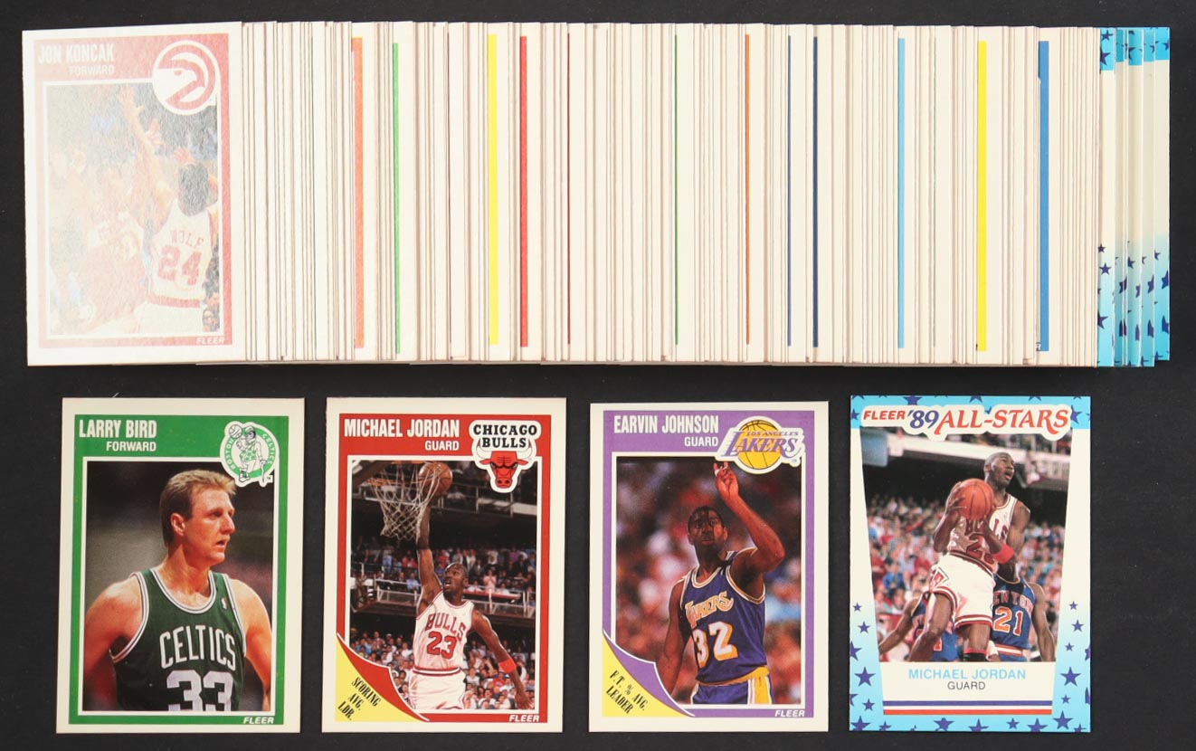 1989-90 Fleer & Fleer Stickers Basketball Complete Sets of (179) Cards with Michael Jordan #21, Michael Jordan #3, Larry Bird #8, Magic Johnson #77 at PristineAuction.com 1989-90 Fleer & Fleer Stickers Basketball Complete Sets of (179) Cards with Michael Jordan #21, Michael Jordan #3, Larry Bird #8, Magic Johnson #77 at PristineAuction.com