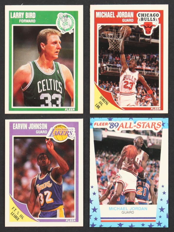 1989-90 Fleer & Fleer Stickers Basketball Complete Sets of (179) Cards with Michael Jordan #21, Michael Jordan #3, Larry Bird #8, Magic Johnson #77 at PristineAuction.com 1989-90 Fleer & Fleer Stickers Basketball Complete Sets of (179) Cards with Michael Jordan #21, Michael Jordan #3, Larry Bird #8, Magic Johnson #77 at PristineAuction.com