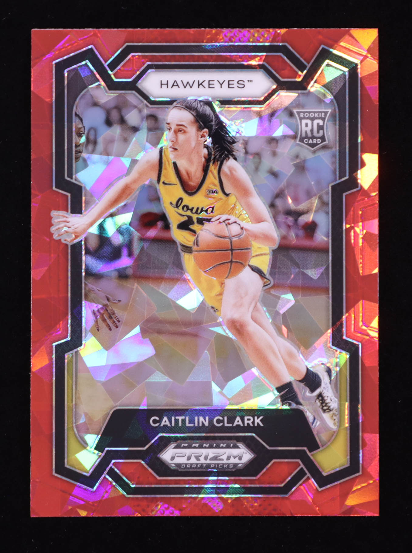 Caitlin Clark 2024-25 Panini Prizm Draft Picks Prizms Red Ice #57 RC at PristineAuction.com Caitlin Clark 2024-25 Panini Prizm Draft Picks Prizms Red Ice #57 RC at PristineAuction.com