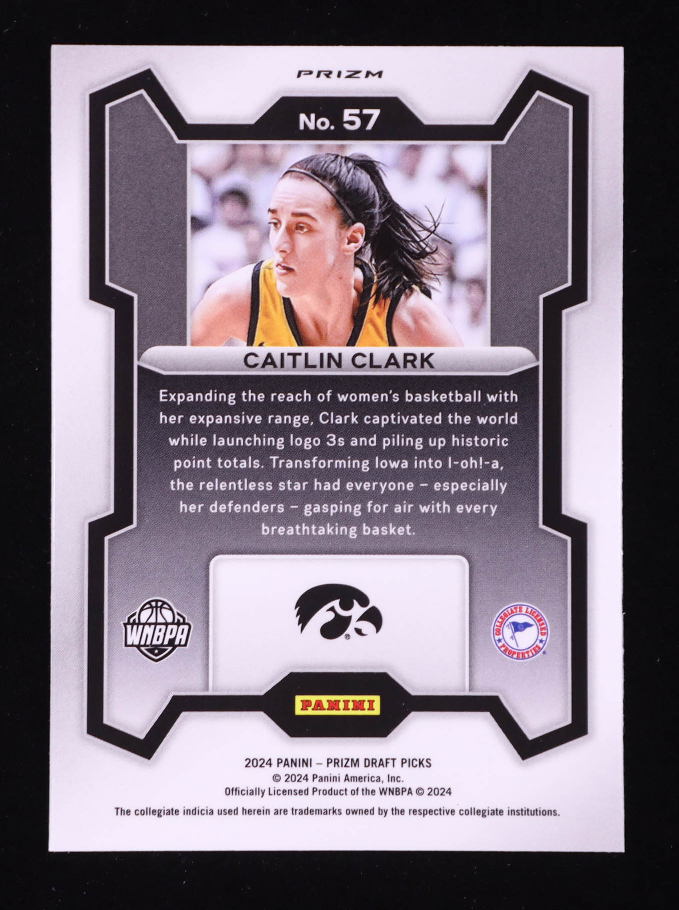 Caitlin Clark 2024-25 Panini Prizm Draft Picks Prizms Red Ice #57 RC at PristineAuction.com Caitlin Clark 2024-25 Panini Prizm Draft Picks Prizms Red Ice #57 RC at PristineAuction.com