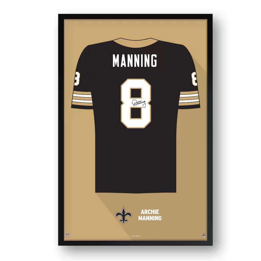 Archie Manning Saints Custom Framed Jersey Art Print at PristineAuction.com Archie Manning Saints Custom Framed Jersey Art Print at PristineAuction.com