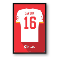 Len Dawson Chiefs Custom Framed Jersey Art Print at PristineAuction.com