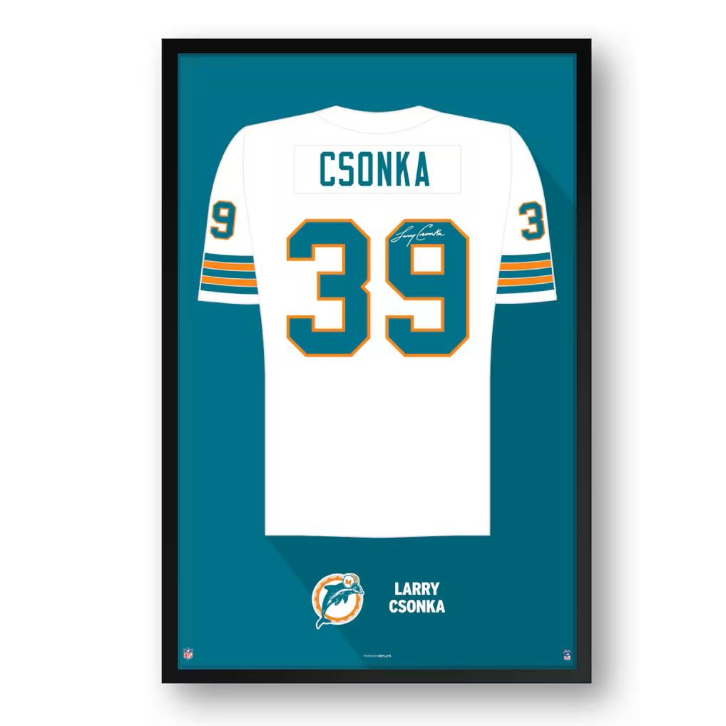 Larry Csonka Dolphins Custom Framed Jersey Art Print at PristineAuction.com Larry Csonka Dolphins Custom Framed Jersey Art Print at PristineAuction.com