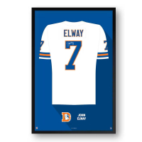 John Elway Broncos Custom Framed Jersey Art Print at PristineAuction.com