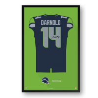 Sam Darnold Seahawks Custom Framed Jersey Art Print at PristineAuction.com