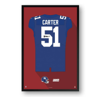 Abdul Carter Giants Custom Framed Jersey Art Print at PristineAuction.com