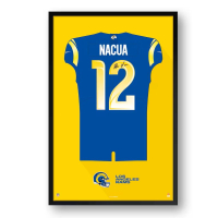 Davante Adams Rams Custom Framed Jersey Art Print at PristineAuction.com