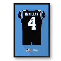 Tetairoa McMillian Panthers Custom Framed Jersey Art Print at PristineAuction.com