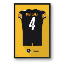 D.K. Metcalf Steelers Custom Framed Jersey Art Print at PristineAuction.com