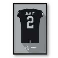 Ashton Jeanty Raiders Custom Framed Jersey Art Print at PristineAuction.com