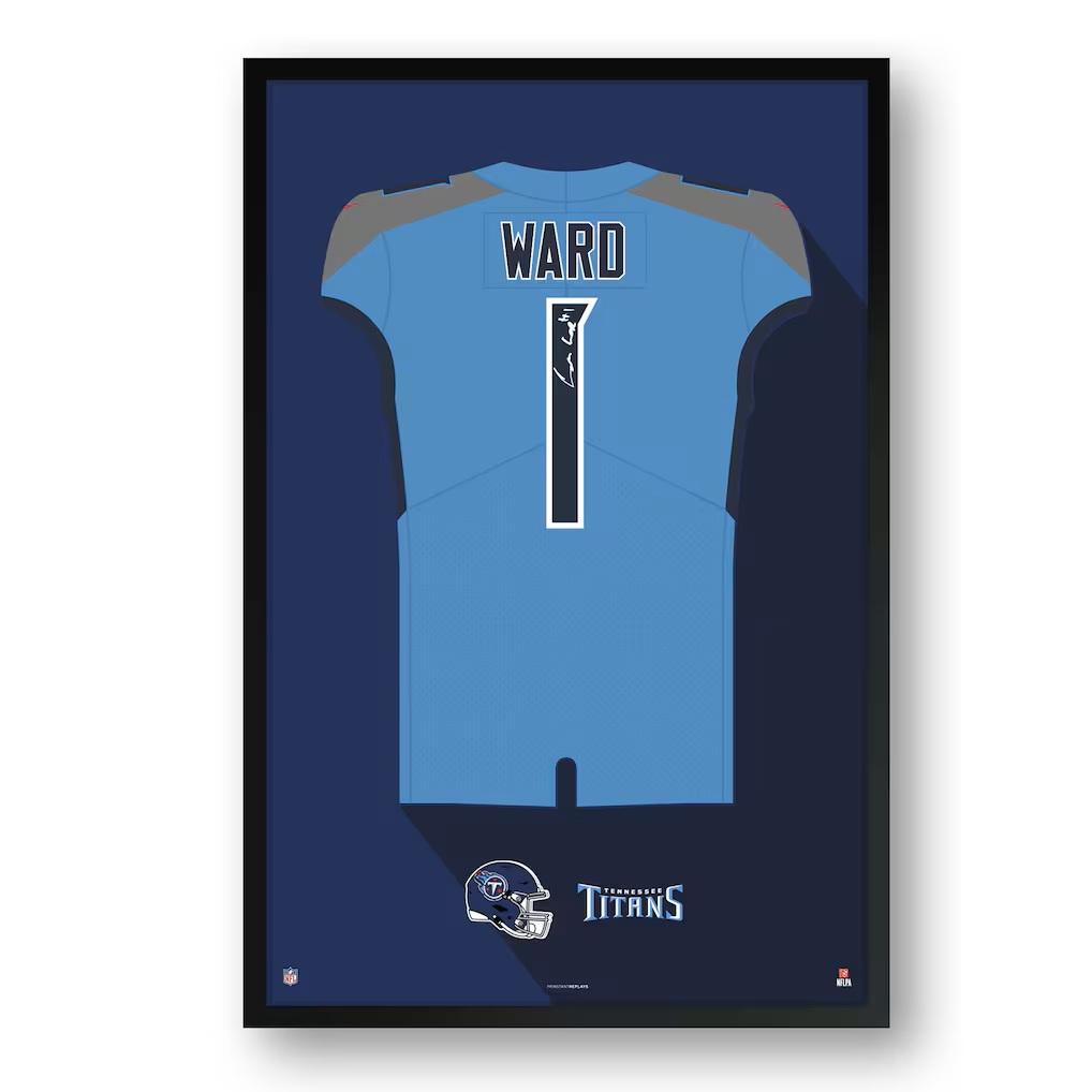 Cam Ward Titans Custom Framed Jersey Art Print at PristineAuction.com Cam Ward Titans Custom Framed Jersey Art Print at PristineAuction.com