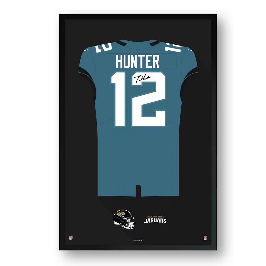 Travis Hunter Jaguars Custom Framed Jersey Art Print at PristineAuction.com Travis Hunter Jaguars Custom Framed Jersey Art Print at PristineAuction.com