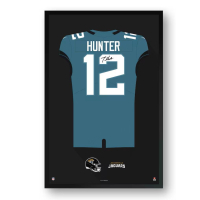 Travis Hunter Jaguars Custom Framed Jersey Art Print at PristineAuction.com
