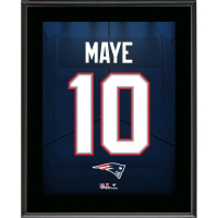 Drake Maye Patriots Jersey Number Plaque at PristineAuction.com