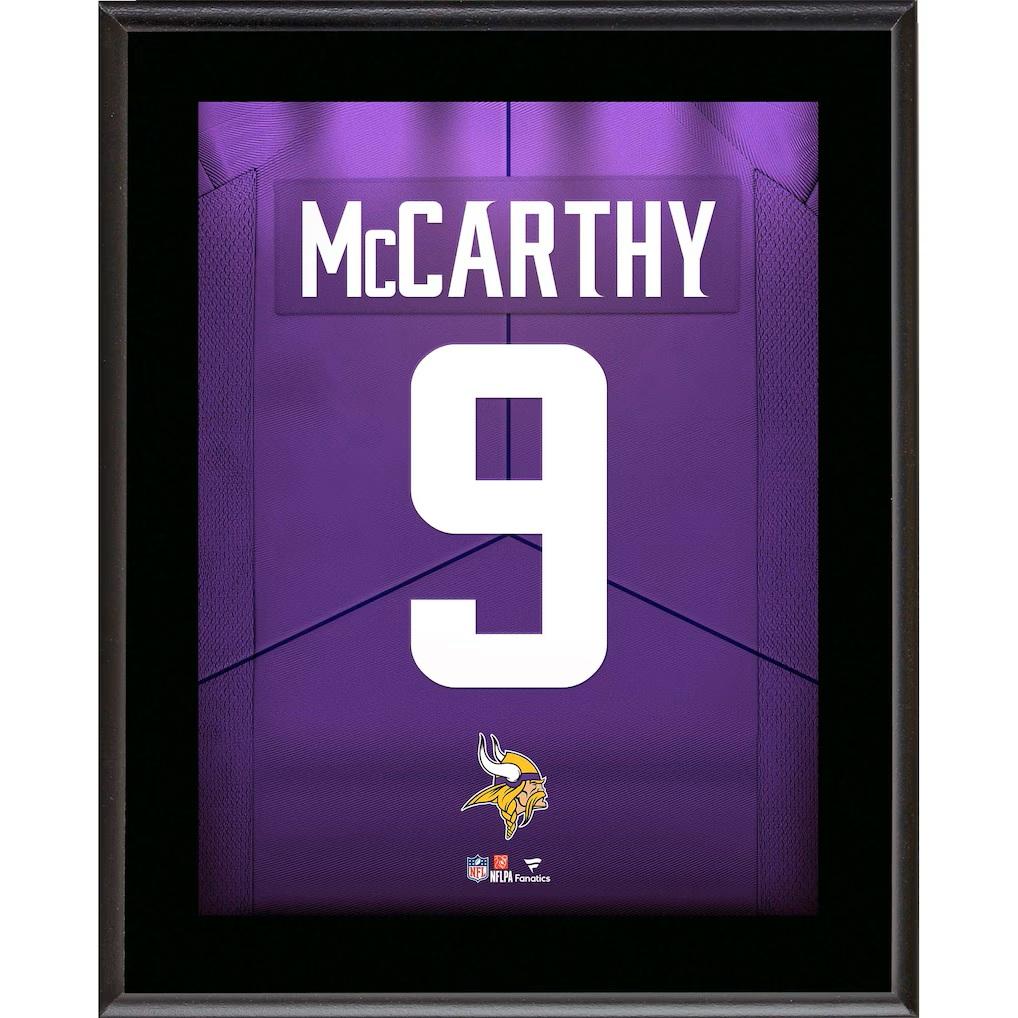 J.J. McCarthy Vikings Jersey Number Plaque at PristineAuction.com J.J. McCarthy Vikings Jersey Number Plaque at PristineAuction.com